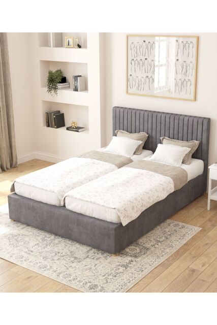 Aspire Grant Electric Adjustable Bed Upholstered in Plush Velvet Fabric with Pocket Sprung Mattress UK Made in Grey - Size: King - image 1