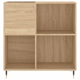 Berkfield Home Record Cabinet Sonoma Oak 84.5x38x89 cm Engineered Wood in Brown - thumbnail 4