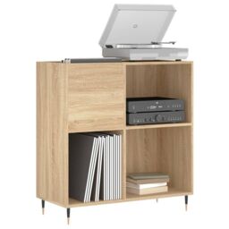 Berkfield Home Record Cabinet Sonoma Oak 84.5x38x89 cm Engineered Wood in Brown - thumbnail 3