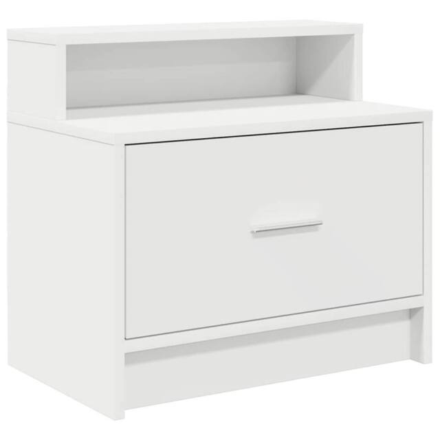 Berkfield Home Bedside Cabinet with Drawer White 51x31x47 cm - Size: 51 x 31 x 47 cm - image 1