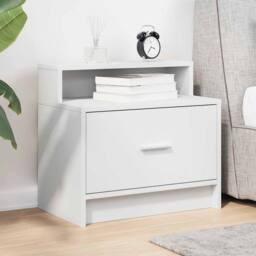 Berkfield Home Bedside Cabinet with Drawer White 51x31x47 cm - Size: 51 x 31 x 47 cm - thumbnail 3