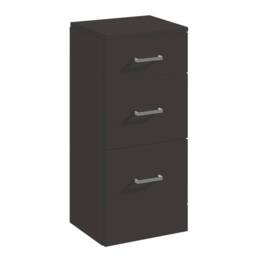 Balterley Modern Bathroom Floor Standing 3 Drawer Unit - 350 x 300mm, Dark Grey - thumbnail 1