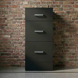 Balterley Modern Bathroom Floor Standing 3 Drawer Unit - 350 x 300mm, Dark Grey - thumbnail 3
