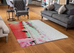 Benjamin Tate Design London Eye Veiw Red Rug in Natural - Size: Large - thumbnail 2