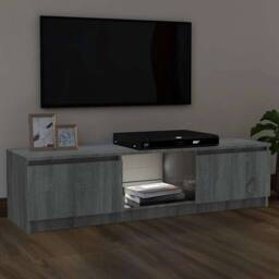 Berkfield Home TV Cabinet with LED Lights Grey Sonoma 120x30x35.5 cm - thumbnail 5