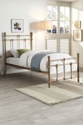 SlumberWorx Bayford Traditional Vintage Style Metal Bed Frame in Bronze - Size: Single