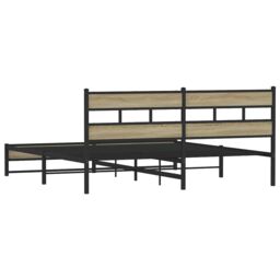 Berkfield Home Metal Bed Frame without Mattress Sonoma Oak 180x200 cm Super King in Brown - thumbnail 6