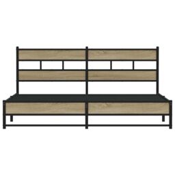 Berkfield Home Metal Bed Frame without Mattress Sonoma Oak 180x200 cm Super King in Brown - thumbnail 4