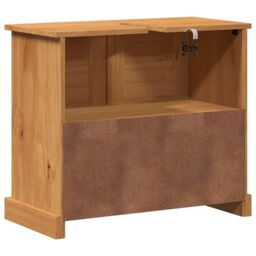 Berkfield Home Bathroom Vanity Units with Shelf with Storage with Door Honey brown Engineered wood - thumbnail 8