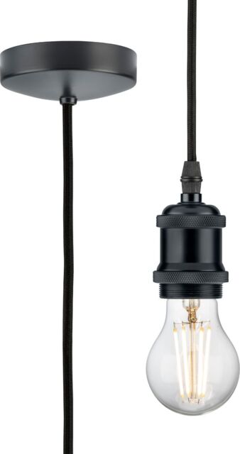 Netlighting 1.8m E27 Vintage Pendant Set Anthracite 230V IP20 80W in Black - image 1