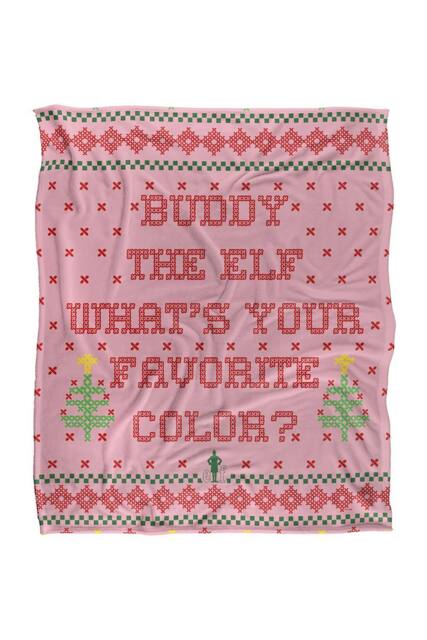 Warner Brothers Elf Blanket, 152x127 cm What's Your Favorite Color Soft Throw Blanket - image 1