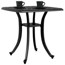 Berkfield Home Garden Table Black 53x53x53 cm Cast Aluminium - Size: 53 x 53 x 53 cm - thumbnail 4
