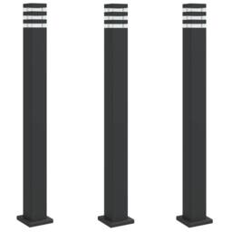 Berkfield Home Outdoor Floor Lamps 3pcs Black 110 cm Aluminium - thumbnail 3