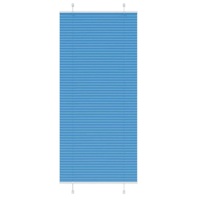 Berkfield Home Pleated Blind Blue 95x200 cm Fabric Width 94.4 cm Polyester - image 1