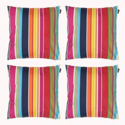 icon Indoor & Outdoor Striped Waterproof Cushion, Indoor & Outdoor, Multi (4-Pack) - Size: 43 cm x 43 cm - thumbnail 1