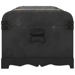 Berkfield Home Wooden Treasure Chest Large Black - thumbnail 6