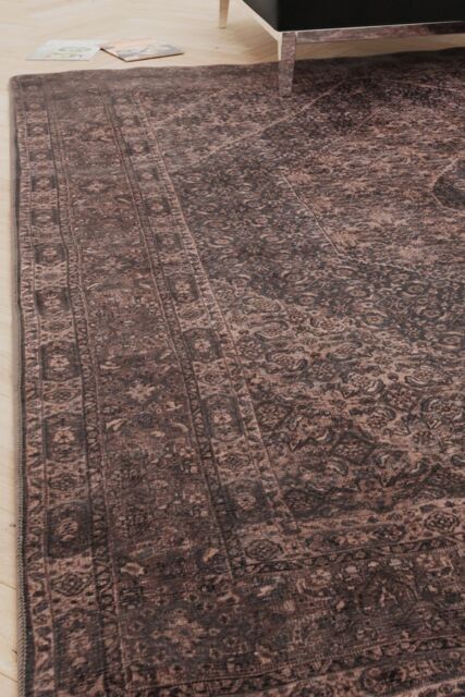 Kukoon Distressed Taupe Soft Washable & Liquid Repellent Living Room Area Rug in Walnut - Size: 160 cm x 230 cm - image 1
