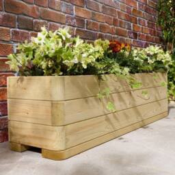 Rowlinsons Marberry Trough Planter 1.2m - Timber - L30 x W120 x H30 cm in Light Brown - thumbnail 2