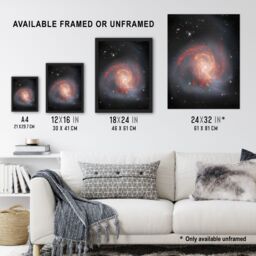 Artery8 Wall Art Print NASA James Webb Space Telescope Clash of the Titans NGC 3256 Bedroom Decor Art Framed in Black - Size: A4 - thumbnail 3