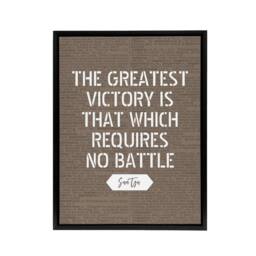 "Artery8 Inspirational Quote Sun Tzu Framed Canvas Wall Art Print in Brown - Size: W12"" x H16""" - thumbnail 1