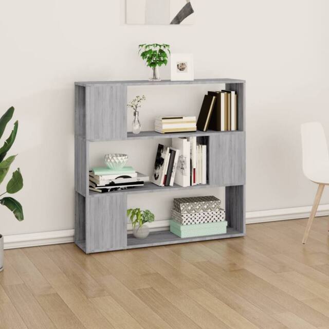 Berkfield Home Classic Book Cabinet/Room Divider Grey Sonoma 100x24x94 cm - Size: 100 x 24 x 94 cm - image 1