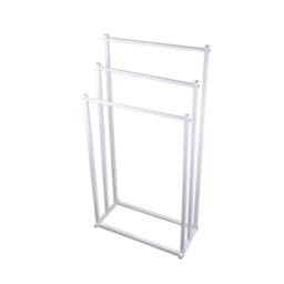 Nordara White Steel 3 Tier Free Standing Towel Holder - Size: 180 cm width x 180 cm drop