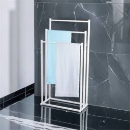 Nordara White Steel 3 Tier Free Standing Towel Holder - Size: 180 cm width x 180 cm drop - thumbnail 4