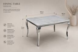 Stratus Interiors Louis Modern Round Marble Dining Table with Elegant Stainless Steel Legs 1.3mt in White - Size: 100 cm x 100 cm - thumbnail 3