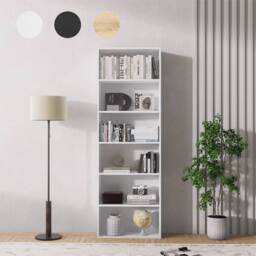 Kelvenix 6-Tier White Bookshelf with Shelving Unit for Living Room Storage - thumbnail 5