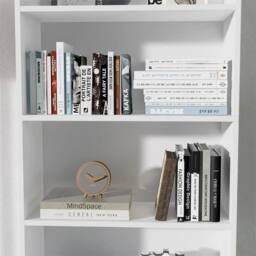Kelvenix 6-Tier White Bookshelf with Shelving Unit for Living Room Storage - thumbnail 4
