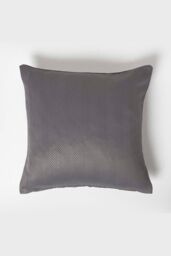 Homescapes Herringbone Cushion Cover in Dark Grey - Size: 45 cm x 45 cm - thumbnail 1