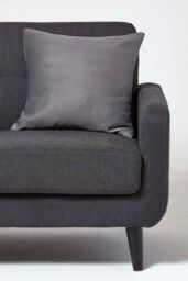 Homescapes Herringbone Cushion Cover in Dark Grey - Size: 45 cm x 45 cm - thumbnail 2