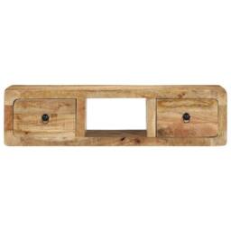 Berkfield Home Wall-mounted TV Cabinet 100x32x25 cm Solid Wood Rough Mango in Brown - Size: 100 x 32 x 25 cm - thumbnail 1
