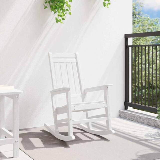Berkfield Home Garden Rocking Chair White 70x92x108 cm HDPE - Size: 70 x 92 x 108 cm - image 1