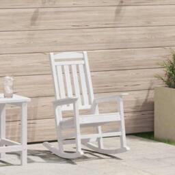 Berkfield Home Garden Rocking Chair White 70x92x108 cm HDPE - Size: 70 x 92 x 108 cm - thumbnail 2