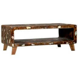 Berkfield Home Decorative Coffee Table 90x50x35 cm Solid Wood Reclaimed in Brown - Size: 90 x 50 x 35 cm - thumbnail 3