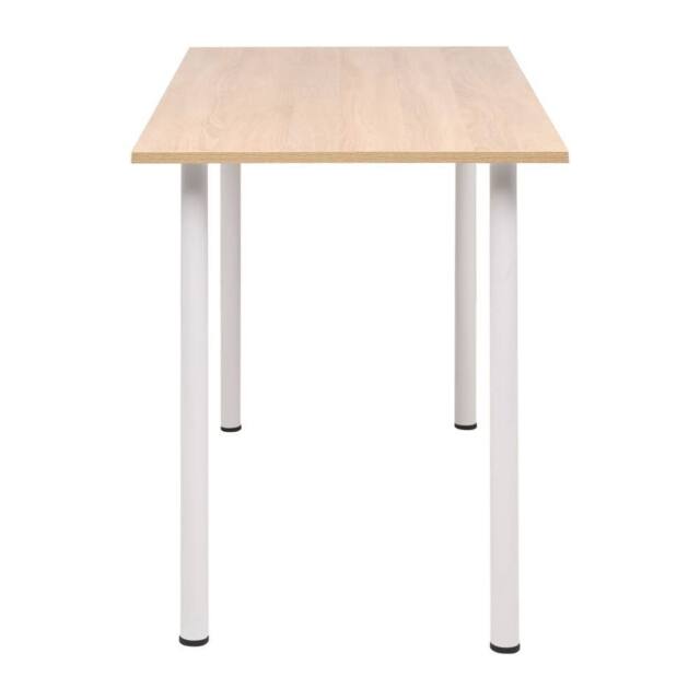 Berkfield Home Modern Dining Table 120x60x73 cm Oak & White in Natural - Size: 120 x 60 x 73 cm - image 1