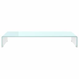 Berkfield Home TV Stand/Monitor Riser Glass Green 90x30x13 cm - Size: 90 x 30 x 13 cm - thumbnail 3