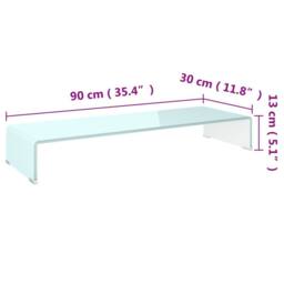 Berkfield Home TV Stand/Monitor Riser Glass Green 90x30x13 cm - Size: 90 x 30 x 13 cm - thumbnail 6