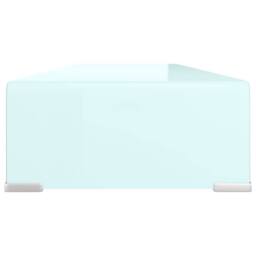 Berkfield Home TV Stand/Monitor Riser Glass Green 90x30x13 cm - Size: 90 x 30 x 13 cm - thumbnail 4