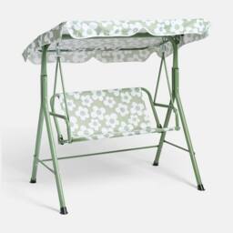 OHS Kids Daisy 2 Seater Swing Bench Canopy Garden Patio Play Set in Pale Green - thumbnail 3