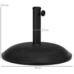 OUTSUNNY 20kg Patio Sun Umbrella Base Durable Parasol Garden Stand Cement Round in Black - thumbnail 3