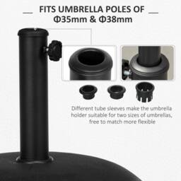 OUTSUNNY 20kg Patio Sun Umbrella Base Durable Parasol Garden Stand Cement Round in Black - thumbnail 6