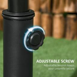 OUTSUNNY 20kg Patio Sun Umbrella Base Durable Parasol Garden Stand Cement Round in Black - thumbnail 4