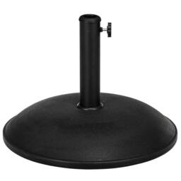 OUTSUNNY 20kg Patio Sun Umbrella Base Durable Parasol Garden Stand Cement Round in Black - thumbnail 2