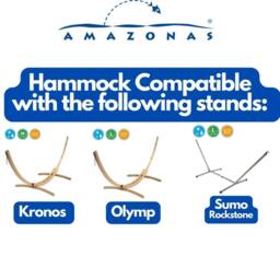 Amazonas Tahiti Single Hammock - Weatherproof Cotton, Brazilian Style in Blue - thumbnail 5