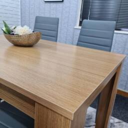 KOSY KOALA Dining Table & 4 Chairs Oak Effect Table With 4 Grey Chairs Dining Room Furniture in Brown - thumbnail 8