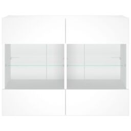 Berkfield Home TV Wall Cabinet with LED Lights White 78.5x30x60.5 cm - thumbnail 7