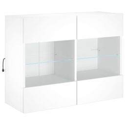 Berkfield Home TV Wall Cabinet with LED Lights White 78.5x30x60.5 cm - thumbnail 3
