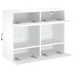 Berkfield Home TV Wall Cabinet with LED Lights White 78.5x30x60.5 cm - thumbnail 8